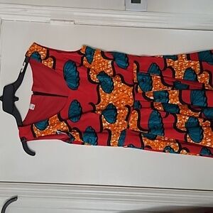 Pleated Africa fabric dress